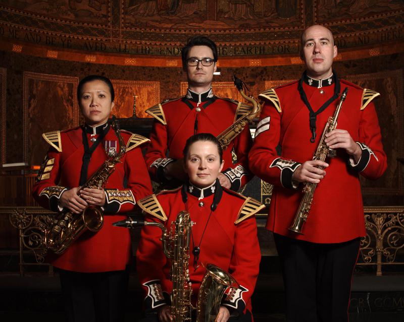 The Household Division Saxophone Quartet of the British Army